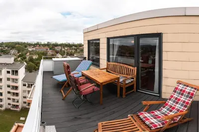 Ein Balkon oder eine Terrasse in der Unterkunft Harzhorst