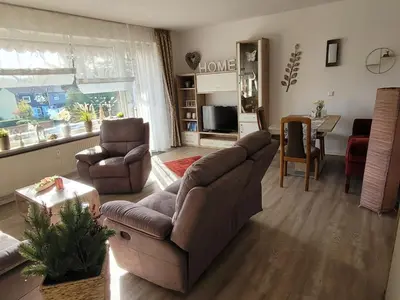 Ein Sitzbereich in der Unterkunft Ferienwohnung Danny