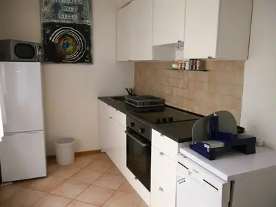 Küche/Küchenzeile in der Unterkunft Ferienwohnung am Hotel 