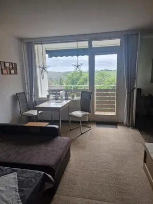 Ein Sitzbereich in der Unterkunft Harzlichblick Ferienwohnung