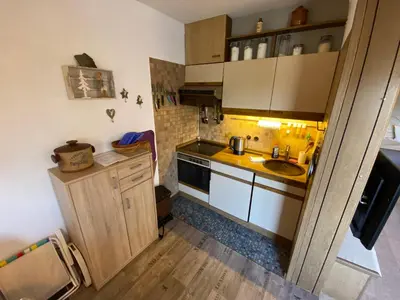 Küche/Küchenzeile in der Unterkunft Harzlichblick Ferienwohnung