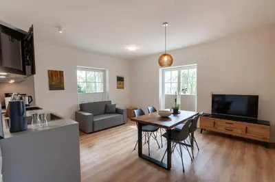 TV/Unterhaltungsangebot in der Unterkunft Ferienwohnung Hirschmann 1 mit Terrasse