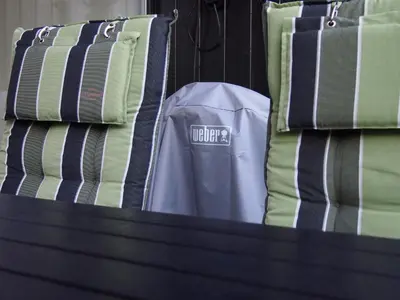 Ein Sitzbereich in der Unterkunft Apartment am Kurpark
