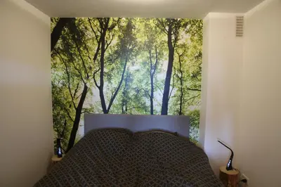 Ein Bett oder Betten in einem Zimmer der Unterkunft Apartment am Kurpark
