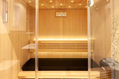 Grundriss der Unterkunft Ferienwohnung Hirschmann 2 mit Sauna und Balkon