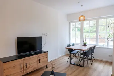 TV/Unterhaltungsangebot in der Unterkunft Ferienwohnung Hirschmann 2 mit Sauna und Balkon