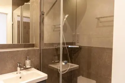 Ein Badezimmer in der Unterkunft Ferienwohnung Hirschmann 3 mit Sauna und Balkon