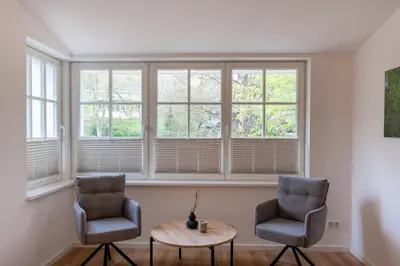 Ein Sitzbereich in der Unterkunft Ferienwohnung Hirschmann 4