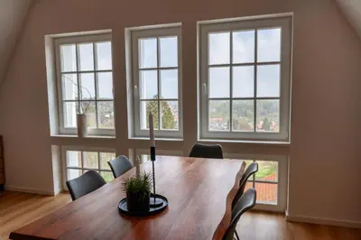 Grundriss der Unterkunft Ferienwohnung Hirschmann 7 mit Sauna, Kamin, Balkon