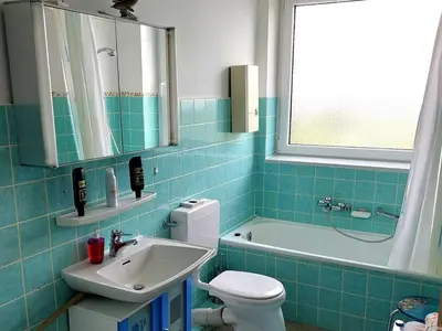 Ein Badezimmer in der Unterkunft Panoramablick