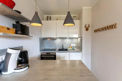 Küche/Küchenzeile in der Unterkunft Ferienwohnung BergChalet 1 mit Balkon
