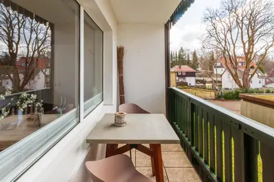 Ein Balkon oder eine Terrasse in der Unterkunft Ferienwohnung BergChalet 1 mit Balkon
