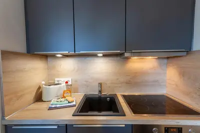 Küche/Küchenzeile in der Unterkunft Ferienwohnung BergChalet 2 mit Balkon