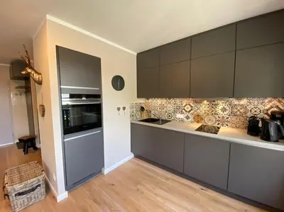Küche/Küchenzeile in der Unterkunft Ferienwohnung Bergchalet 3 mit Balkon
