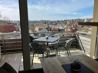 Ein Balkon oder eine Terrasse in der Unterkunft Fewo HochHarzHome mit Traumblick über Braunlage