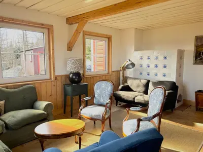 Ein Sitzbereich in der Unterkunft Carlshaus - Luxus Hideaway im Harz