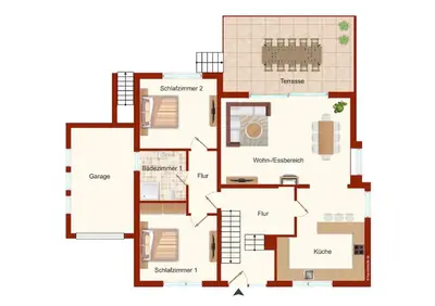 Grundriss der Unterkunft Ferienhaus Harzer Bergwelten mit Sauna, Grill und Garten