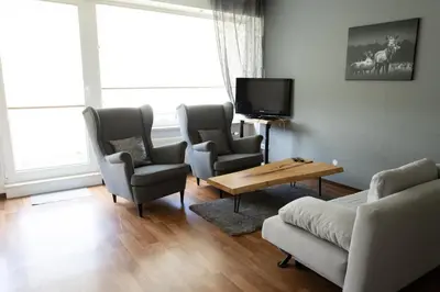 TV/Unterhaltungsangebot in der Unterkunft Terrassenhaus im Harz, Pool, Sauna, WLAN
