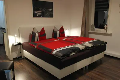 Ein Bett oder Betten in einem Zimmer der Unterkunft Ferienwohnung Eisblick