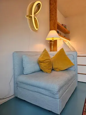 Ein Sitzbereich in der Unterkunft Ferienwohnung kleine Harzer Freiheit