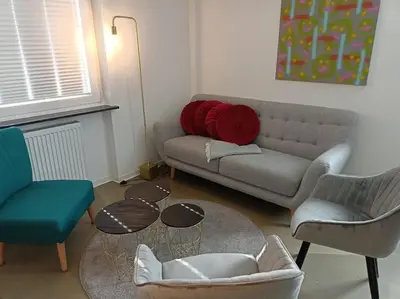 Ein Sitzbereich in der Unterkunft Ferienwohnung Natur Loft im Haus Tannenblick Lofts