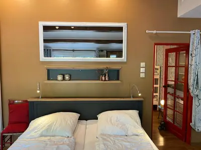 Ein Bett oder Betten in einem Zimmer der Unterkunft Ferienwohnung Berghexe mit Terrasse