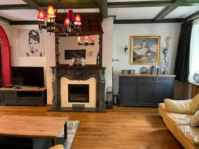 Ein Sitzbereich in der Unterkunft Ferienwohnung Berghexe mit Terrasse