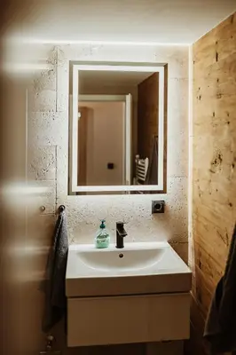 Ein Badezimmer in der Unterkunft Harzchalet Emma 3 - mit Sauna - Sankt Andreasberg