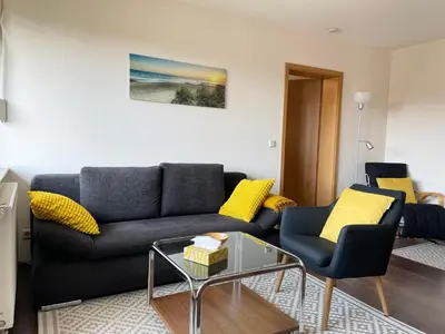 Ein Sitzbereich in der Unterkunft Ferienwohnung Laura