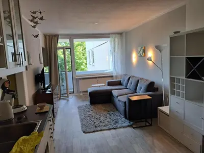 Ein Sitzbereich in der Unterkunft Wohnung in Hahnenklee Goslar