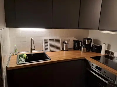 Küche/Küchenzeile in der Unterkunft Ferienwohnung Harzzz