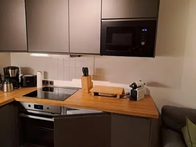 Küche/Küchenzeile in der Unterkunft Ferienwohnung Harzzz