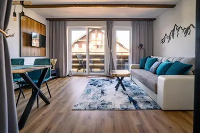 Ein Sitzbereich in der Unterkunft Wipfeltraum Braunlage