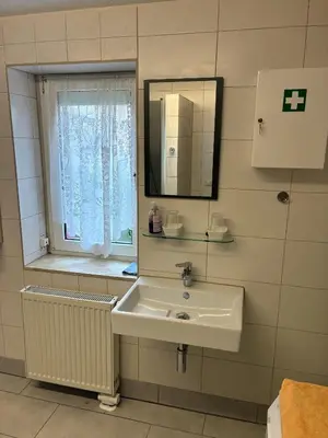 Ein Badezimmer in der Unterkunft Ferienwohnung Messerschmidt