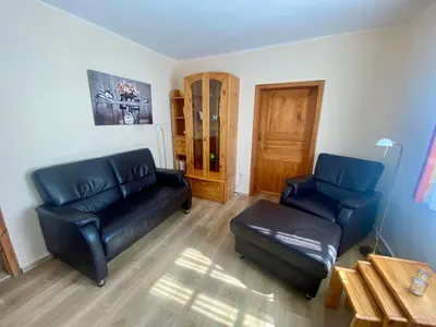 Ein Sitzbereich in der Unterkunft Ferienwohnung GARTENBLICK im HAUS GERLACH
