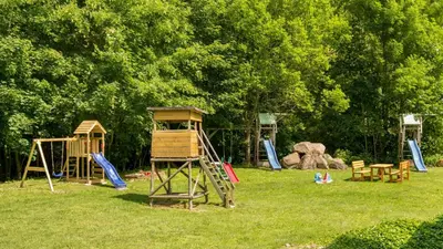 Ein Kinderspielbereich in der Unterkunft Ferienwohnung Ferienhäuser am Brocken, 60 qm 2 Schlafzimmer