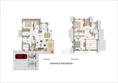 Grundriss der Unterkunft Ferienhaus Ilsenburg, luxuriöse Landhäuser mit Sauna und Kamin, mitten im Harz