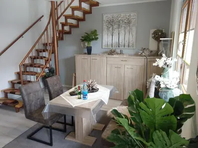 Ein Sitzbereich in der Unterkunft Ferienhaus Prinzler