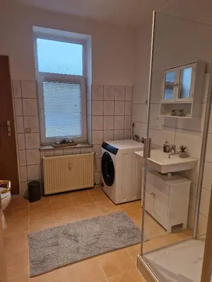 Ein Badezimmer in der Unterkunft Helle 3 Zimmer Wohnung im Harz