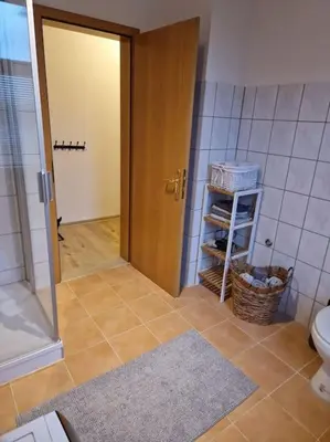 Ein Badezimmer in der Unterkunft Helle 3 Zimmer Wohnung im Harz
