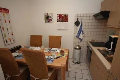 Küche/Küchenzeile in der Unterkunft Ferienwohnung 