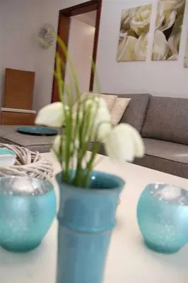 Ein Sitzbereich in der Unterkunft Ferienwohnung 