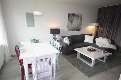 Ein Sitzbereich in der Unterkunft Ferienwohnung 