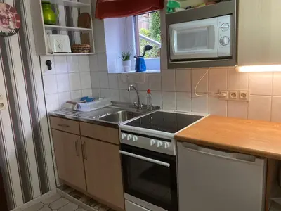 Küche/Küchenzeile in der Unterkunft Ferienwohnung Lenk