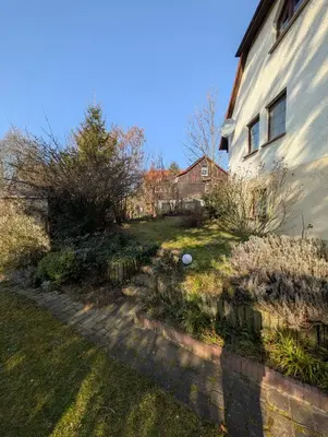 Ein Garten an der Unterkunft Ferienhaus Bornholzweg in Quedlinburg 157 qm