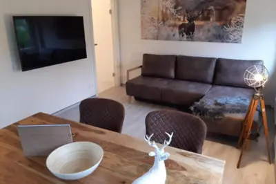 Ein Sitzbereich in der Unterkunft Apartment Wurmbergblick