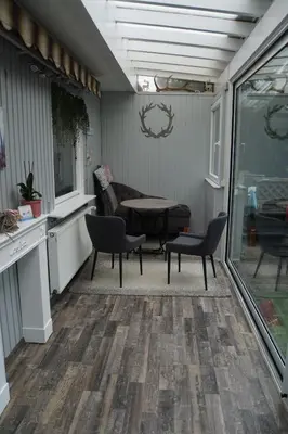 Ein Sitzbereich in der Unterkunft Das Gipp8cht Ferienhaus