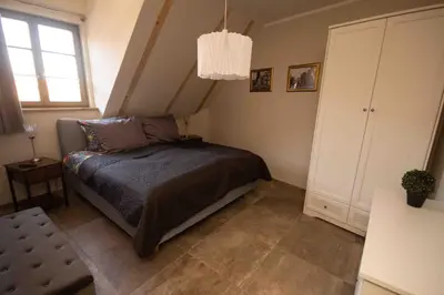 Ein Bett oder Betten in einem Zimmer der Unterkunft Appartementhaus Seiler Quedlinburg