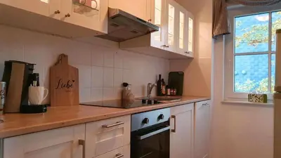 Küche/Küchenzeile in der Unterkunft Ferienwohnung 