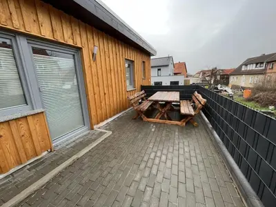 Ein Balkon oder eine Terrasse in der Unterkunft Am Jacobsgarten Comfortable holiday residence